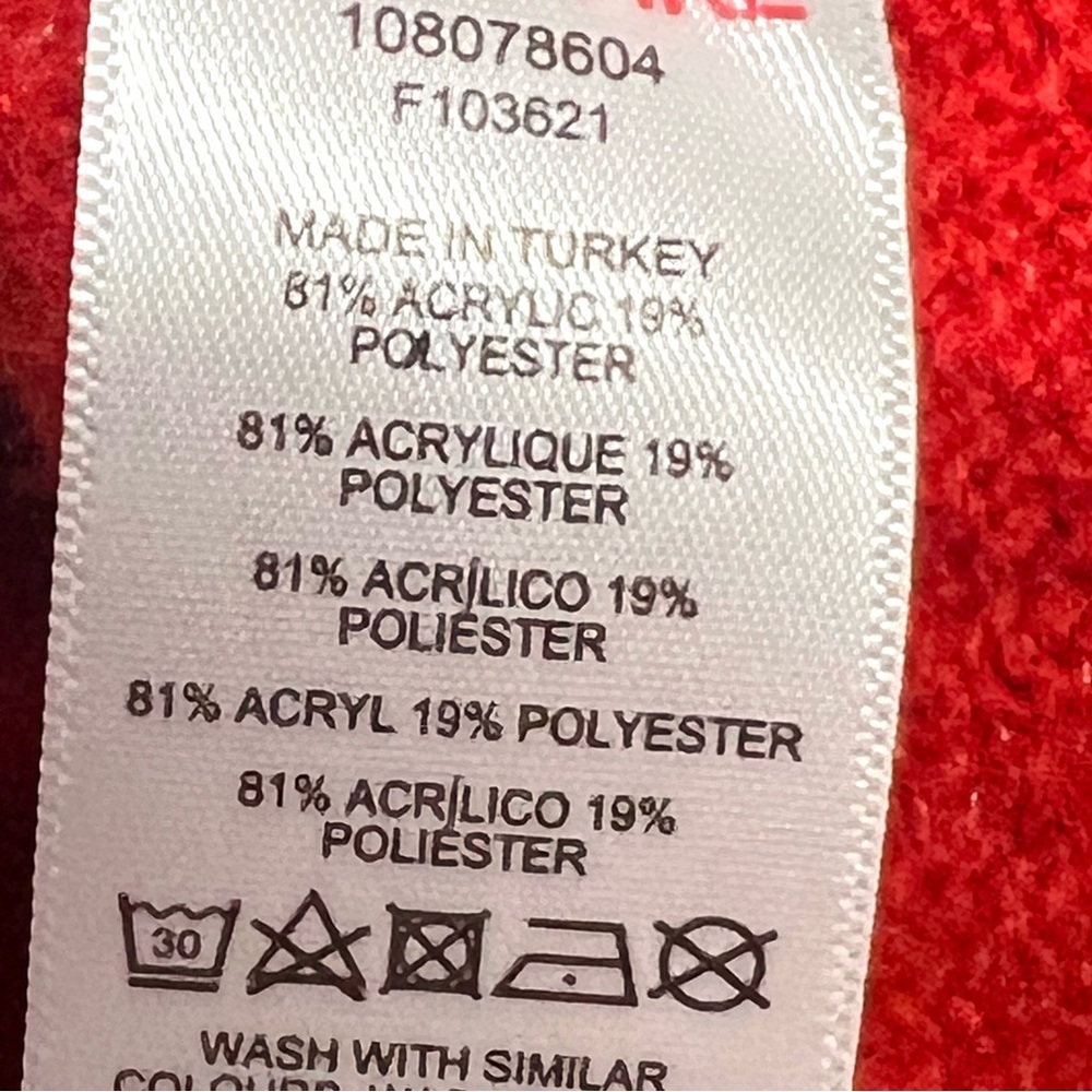 TOPSHOP Red Daisy Quarter Zip Collared Crop Cozy Knit Sweater Womens 10 - Picture 13 of 15